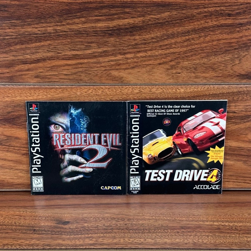PlayStation Manual Lot Resident Evil 2 Test Drive 4 Instruction Booklet PS1